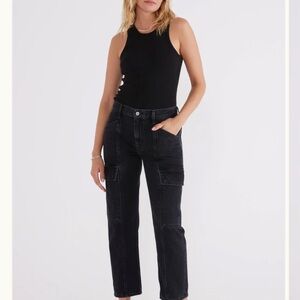 Black washed cargo Jeans